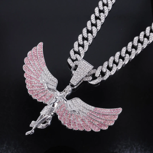 Celestial Guardian Iced Cuban Chain-Pink Edition
