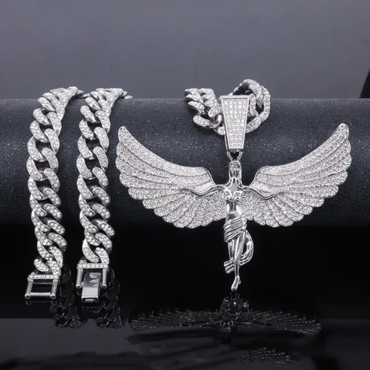 Celestial Guardian Iced Cuban Chain-Silver Edition