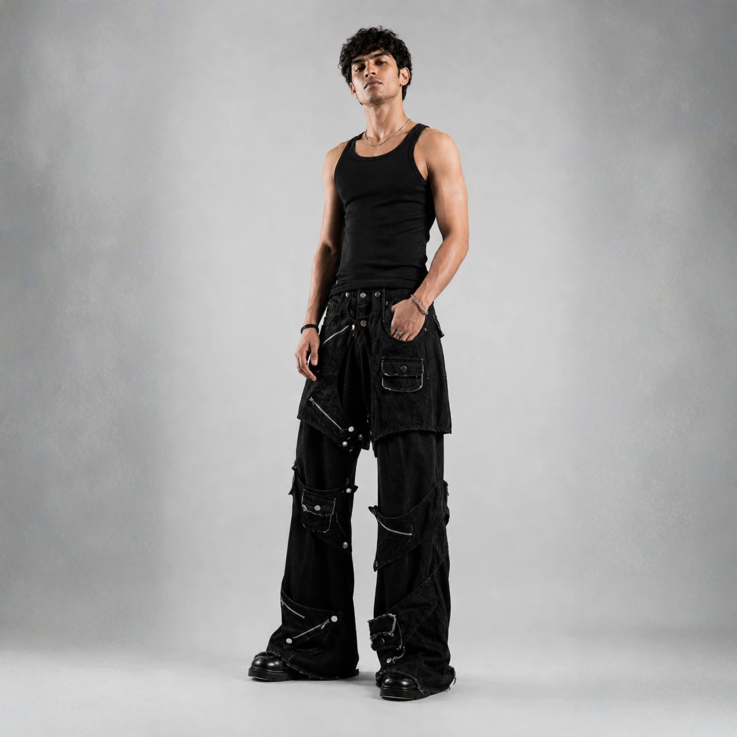 Detachable Pocket Work Denims