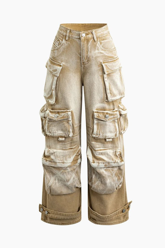 Ombre Wide Cargos - 12 Pocket