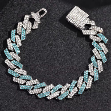 AQUA FROST CUBAN LINK BRACELET - SILVER EDITION