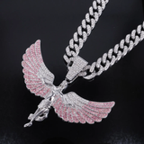 Celestial Guardian Iced Cuban Chain-Pink Edition
