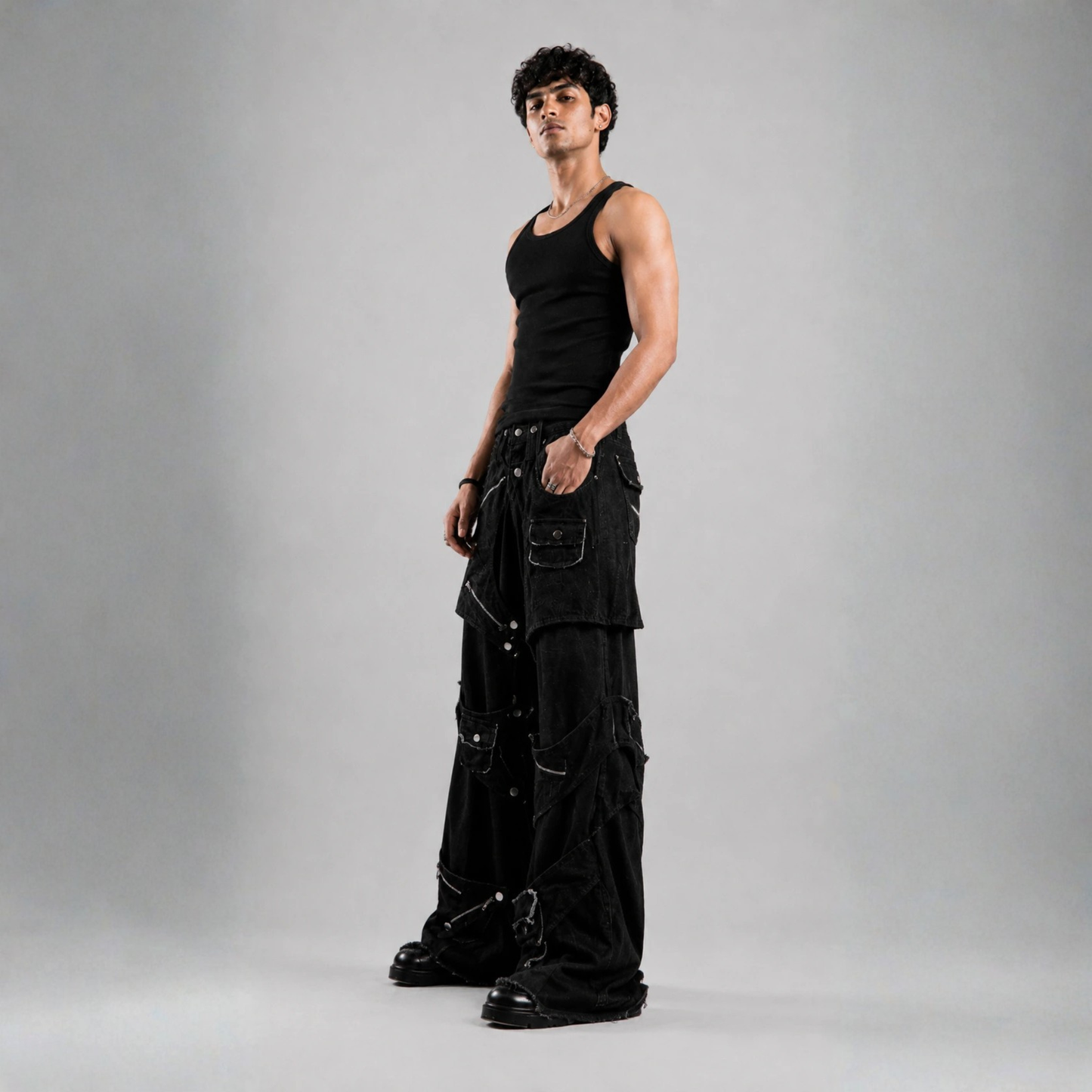 Detachable Pocket Work Denims