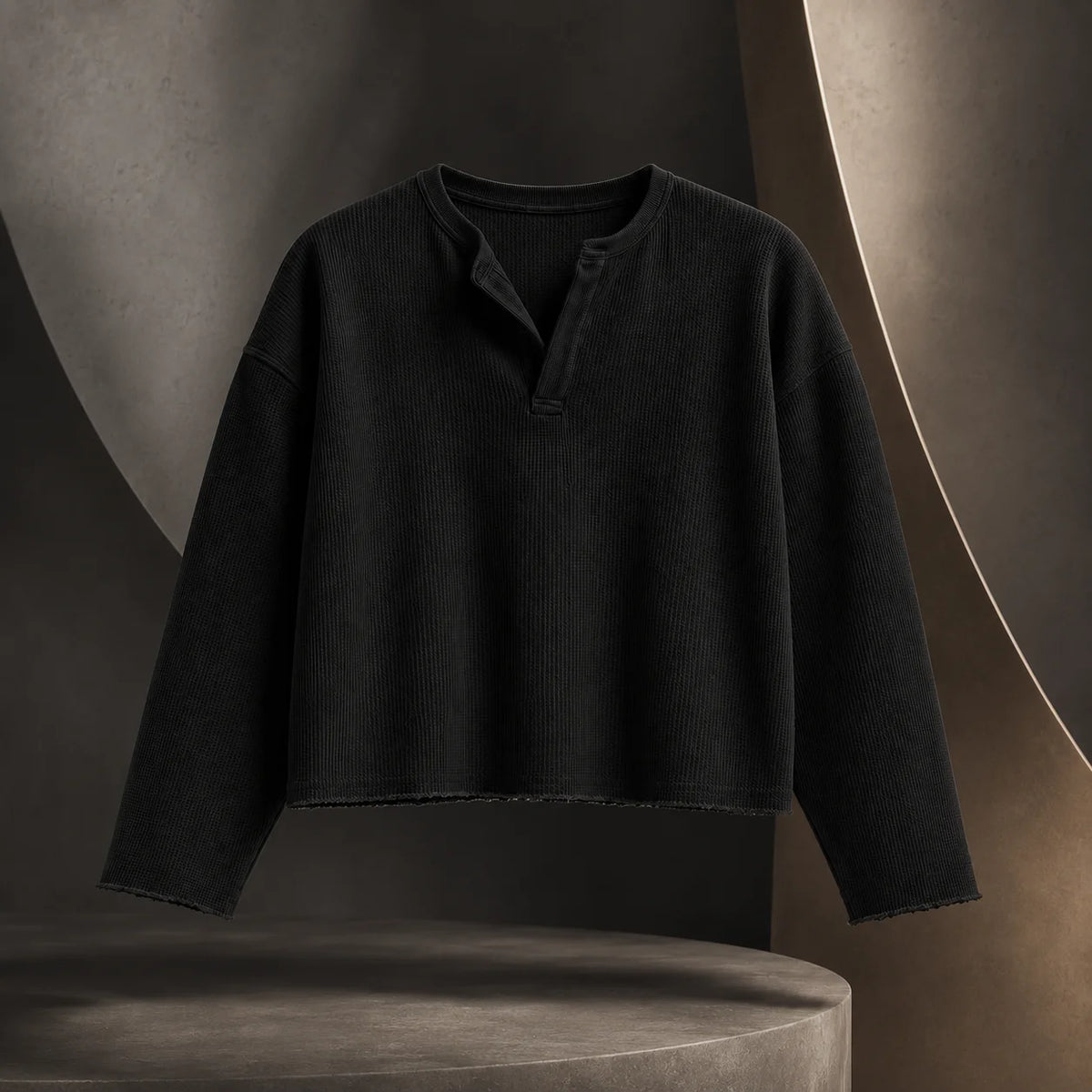 Waffle Knit Henley