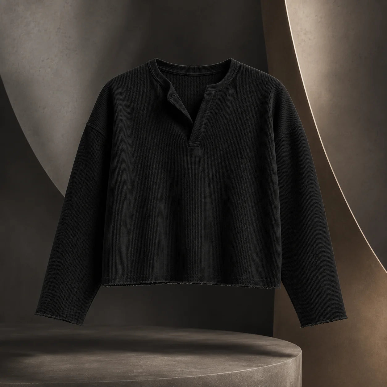 Waffle Knit Henley