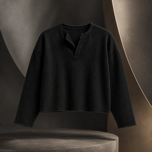 Waffle Knit Henley