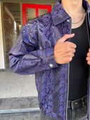 PURPLE SNAKESKIN PU JACKET