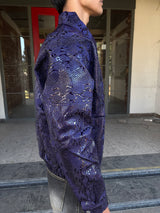 PURPLE SNAKESKIN PU JACKET
