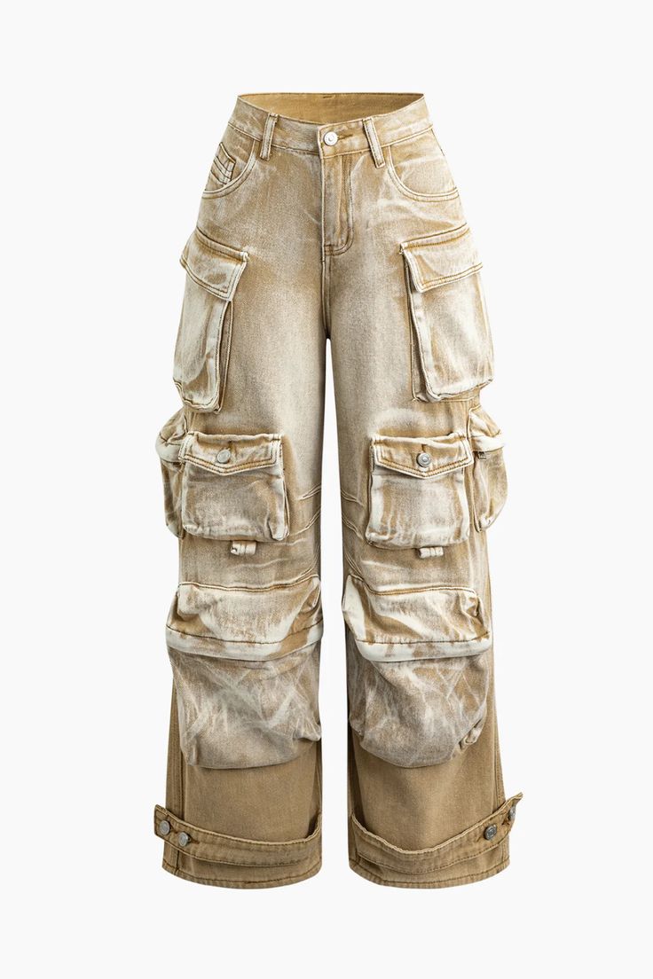 Ombre Wide Cargos - 12 Pocket