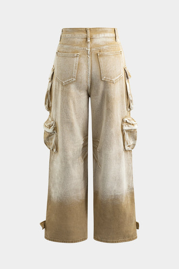 Ombre Wide Cargos - 12 Pocket