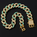 AQUA FROST CUBAN LINK BRACELET - GOLD EDITION