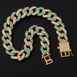 AQUA FROST CUBAN LINK BRACELET - GOLD EDITION