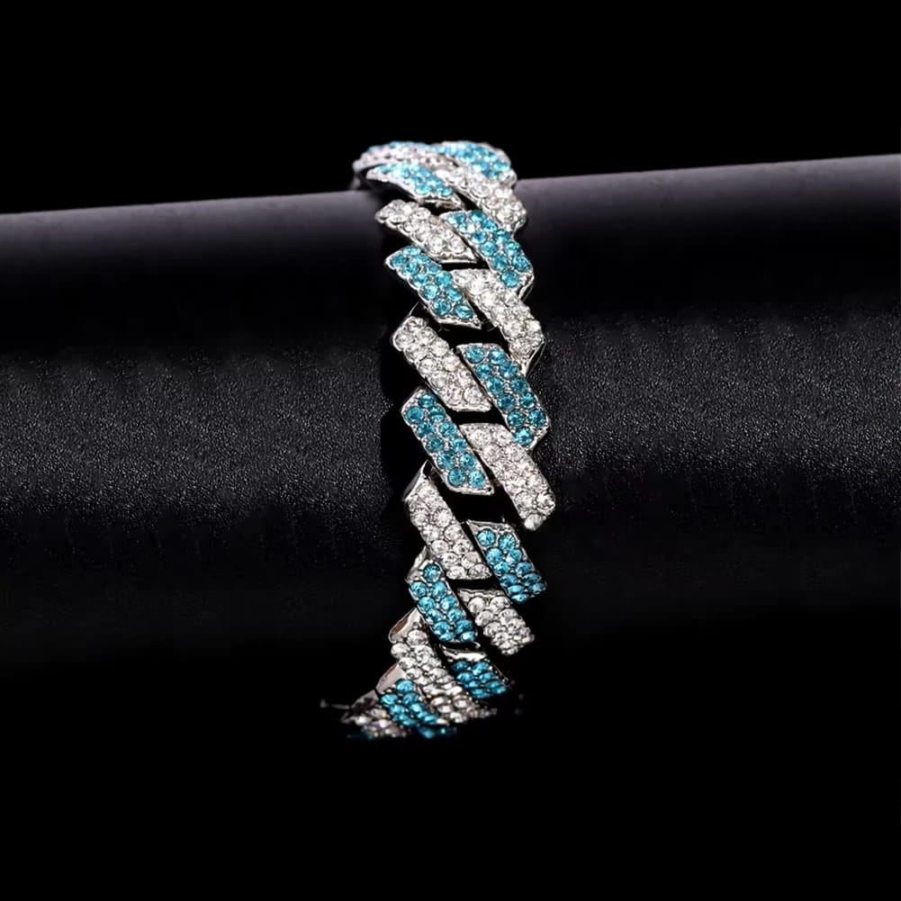 AQUA FROST CUBAN LINK BRACELET - SILVER EDITION
