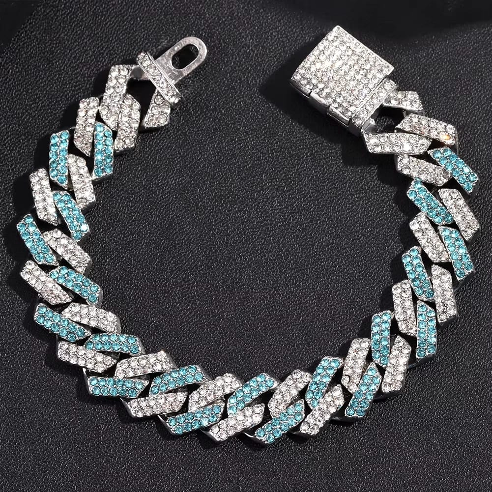 AQUA FROST CUBAN LINK BRACELET - SILVER EDITION