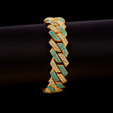 AQUA FROST CUBAN LINK BRACELET - GOLD EDITION