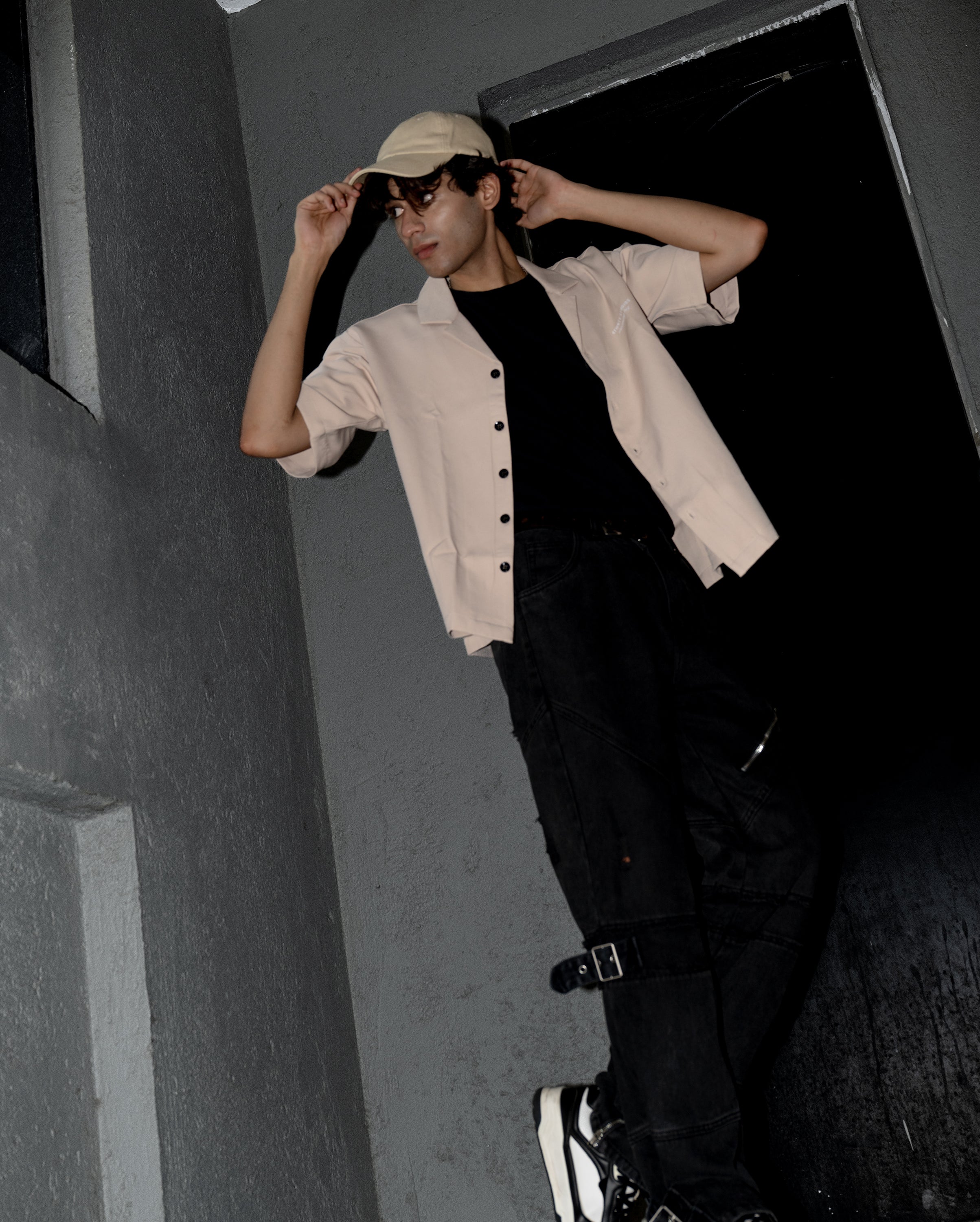 BEIGE BOWLING SHIRT