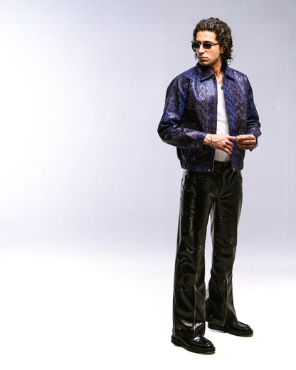 Purple Snakeskin Pu Jacket