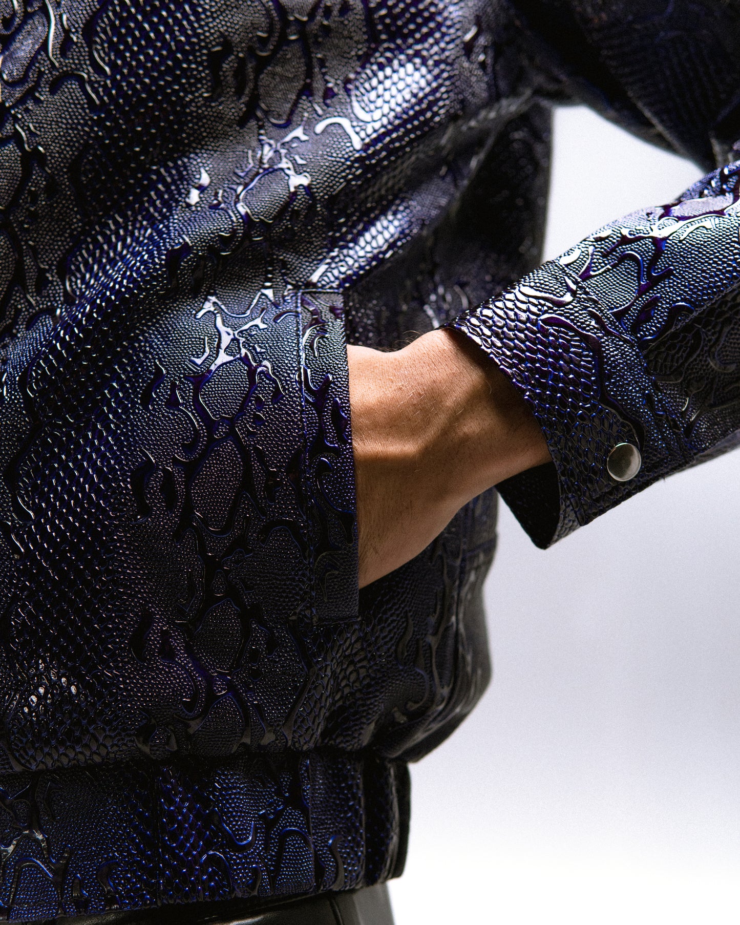Purple Snakeskin Pu Jacket