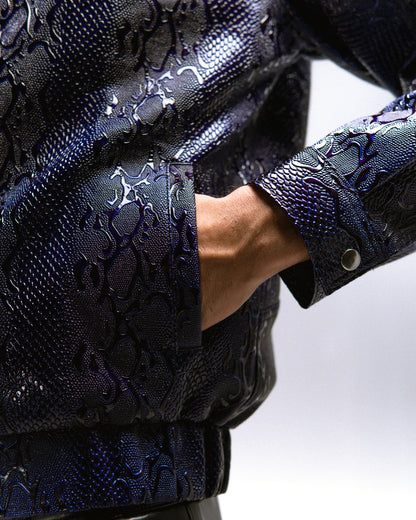 Purple Snakeskin Pu Jacket