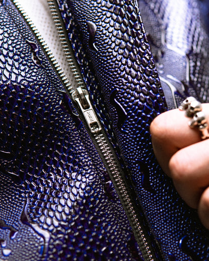 Purple Snakeskin Pu Jacket