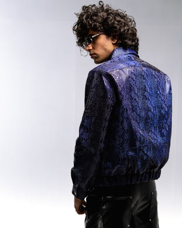 Purple Snakeskin Pu Jacket